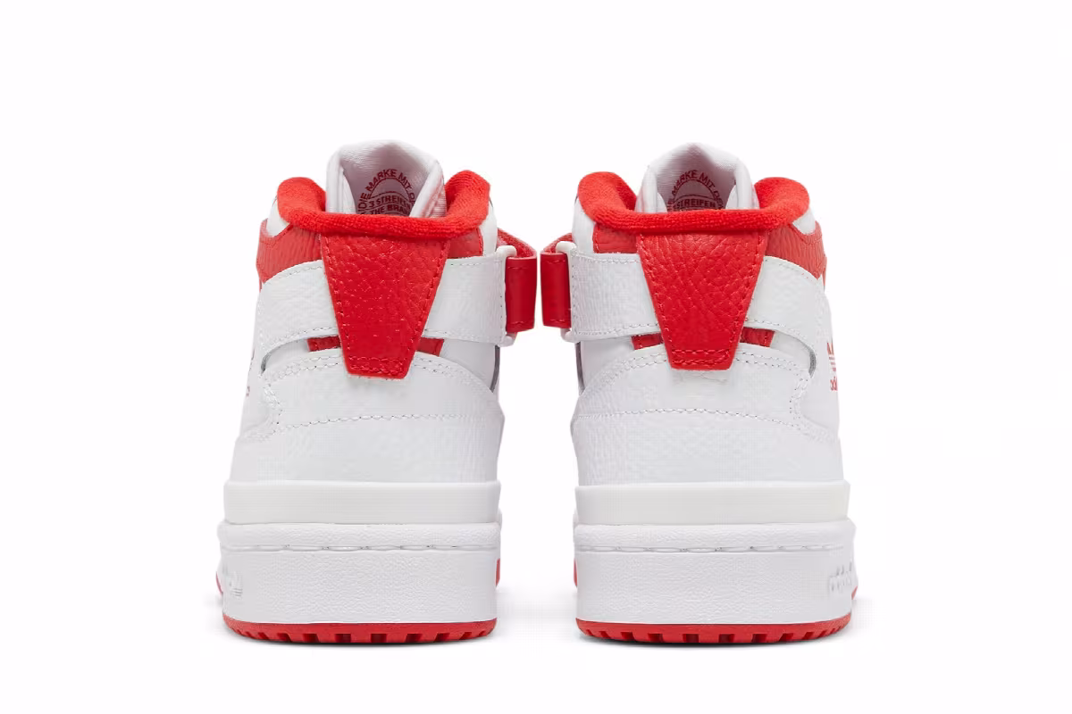 Adidas Forum Mid J White Vivid Red, view 7
