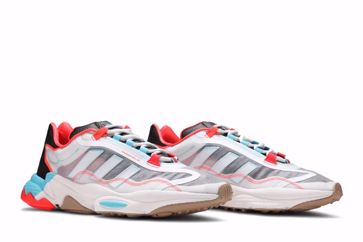 Adidas Ozweego Pure Bright Cyan Solar Red, view 9