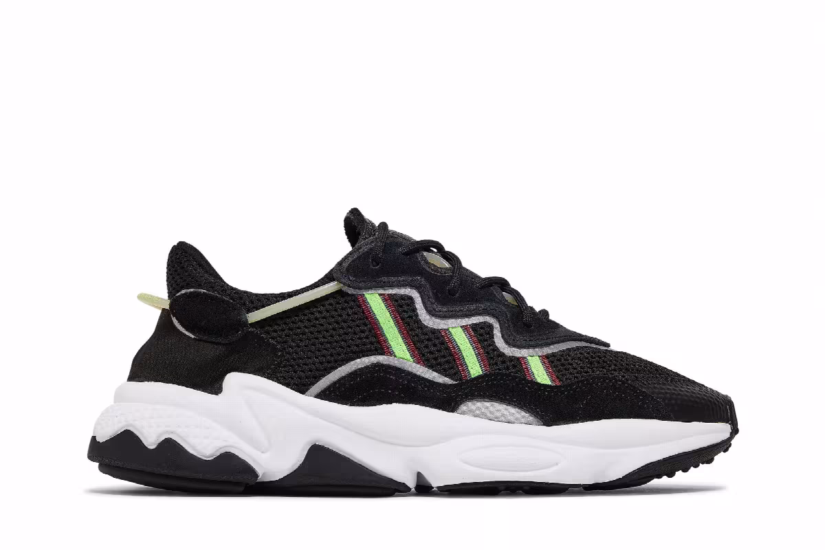 Adidas Women's Ozweego Black Solar Green, view 2