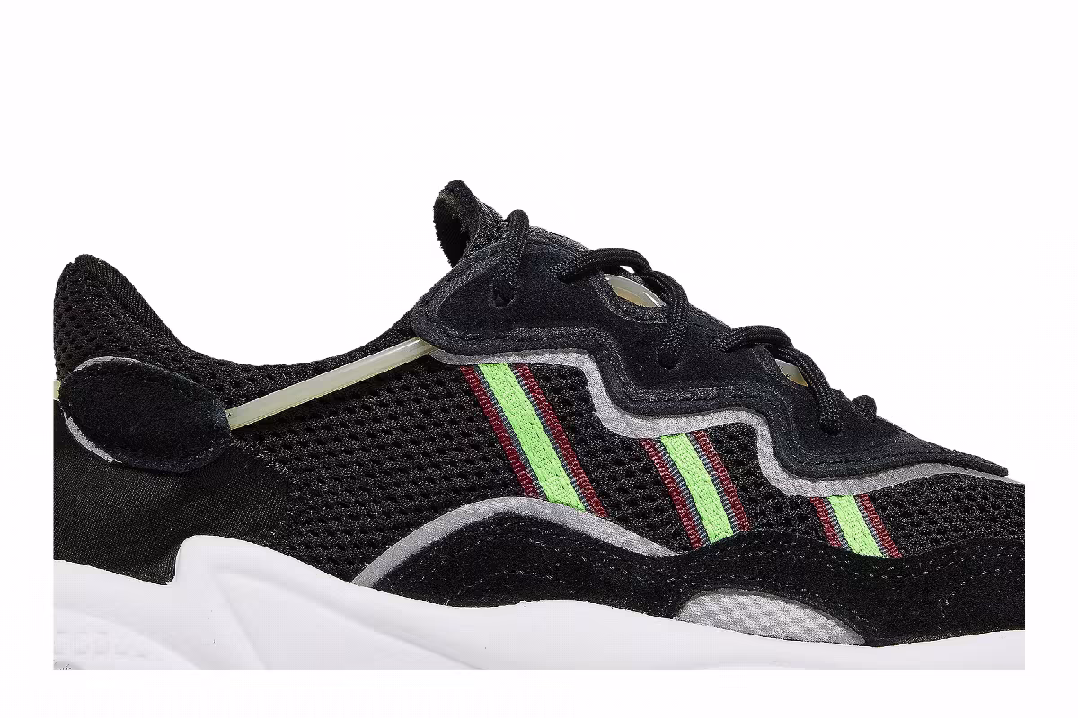 Adidas Women's Ozweego Black Solar Green, view 3