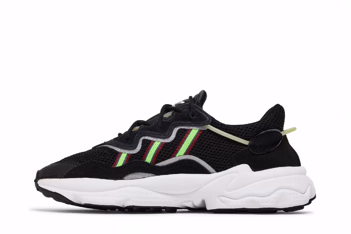 Adidas Women's Ozweego Black Solar Green, view 4