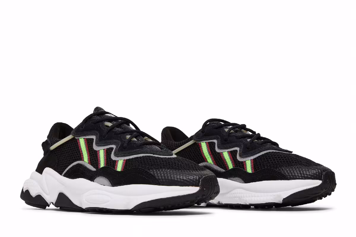 Adidas Women's Ozweego Black Solar Green, view 9