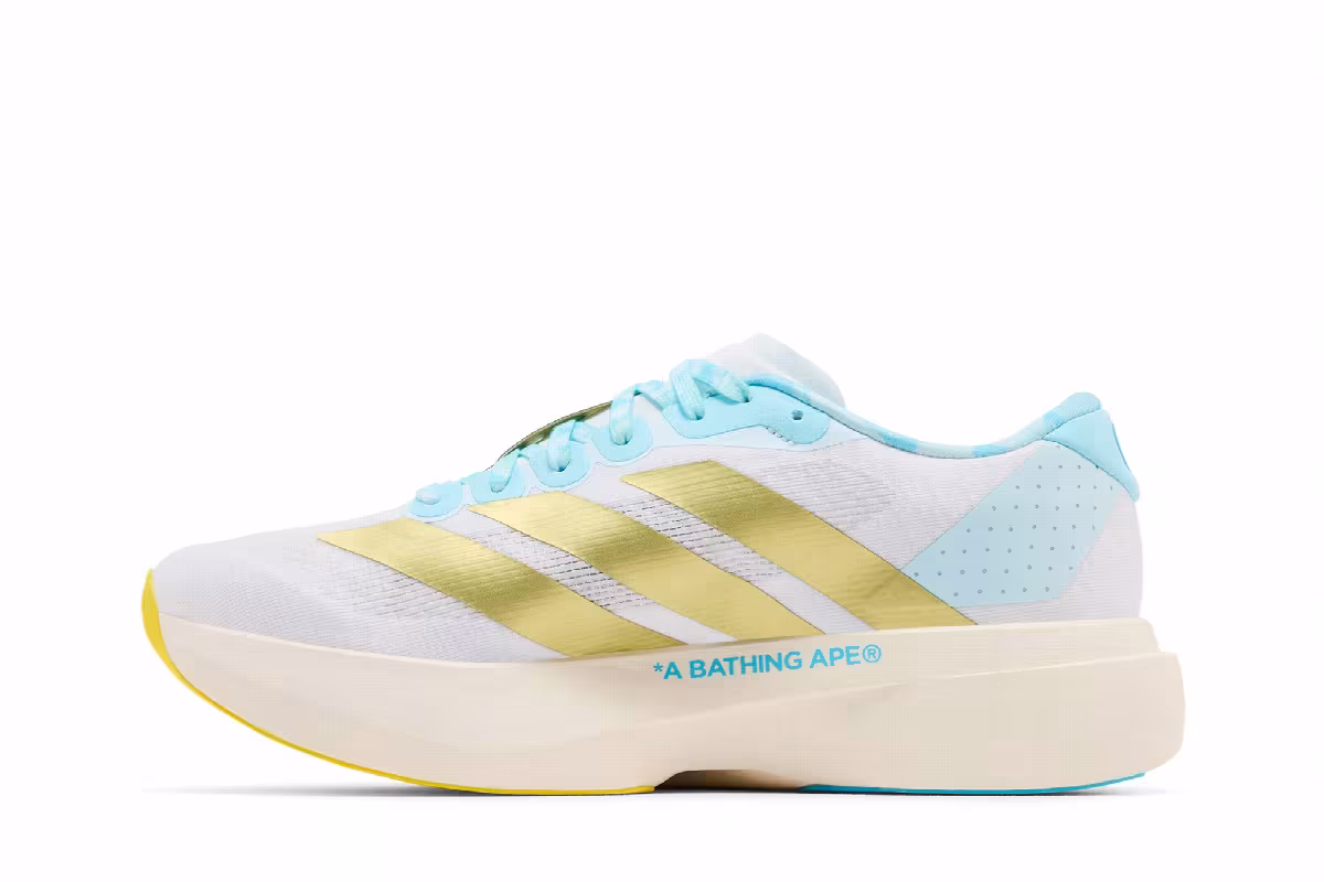 BAPE x adidas Adizero EVO SL Mismatch White Pink Blue, view 4