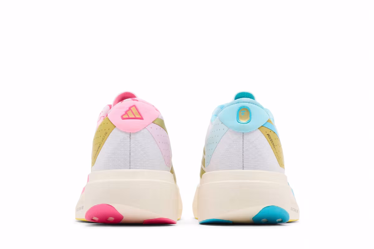 BAPE x adidas Adizero EVO SL Mismatch White Pink Blue, view 7