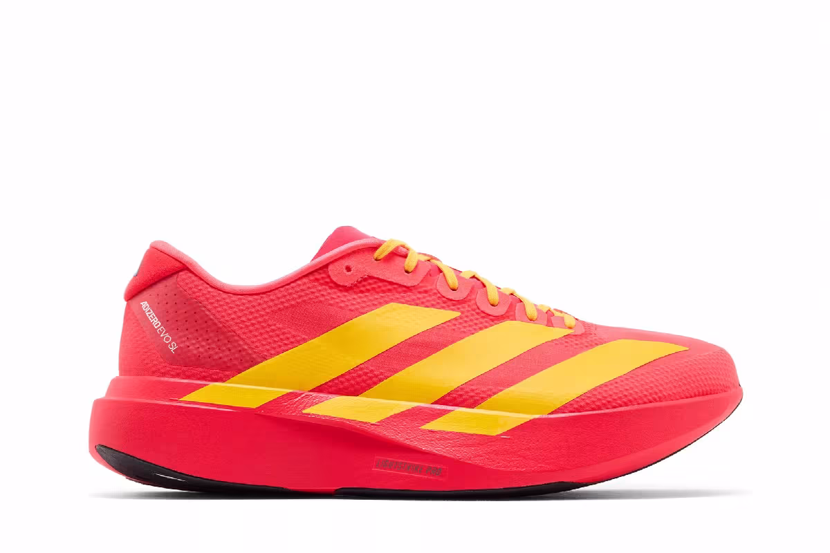 adidas Adizero Evo SL Lucid Red Bold Gold Semi Lucid Blue, view 2