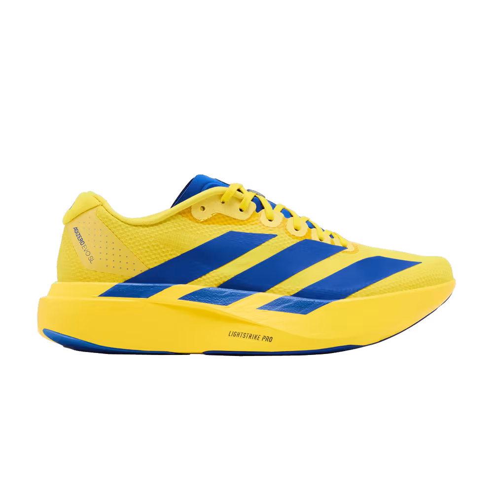 adidas Adizero Evo SL Yellow Royal Blue Iron Metallic