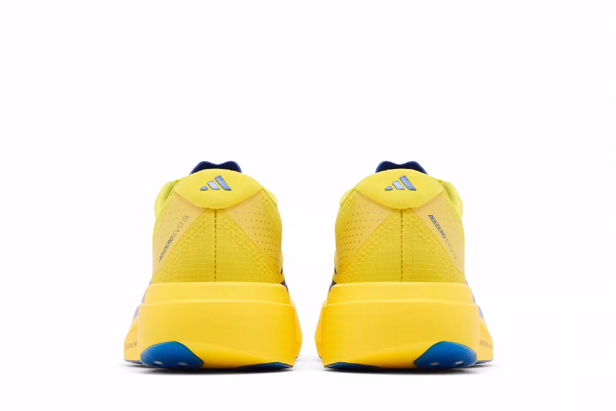 adidas Adizero Evo SL Yellow Royal Blue Iron Metallic, view 7