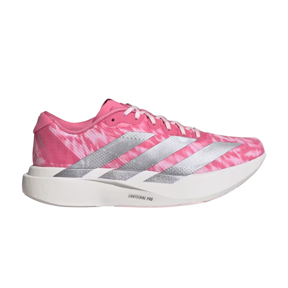 adidas Women's Adizero Evo SL Woven Pink Fusion Silver Metallic Clear Pink