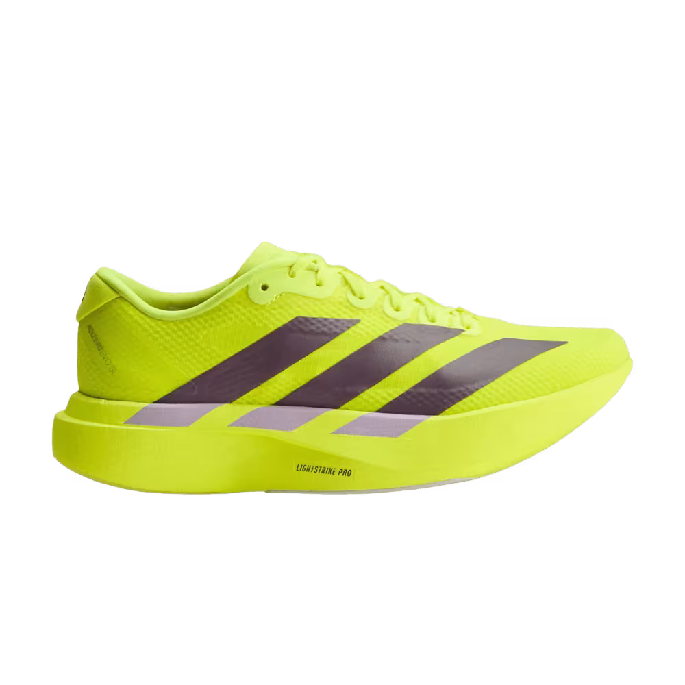 adidas Women's Adizero Evo SL Woven Solar Yellow Aurora Plum