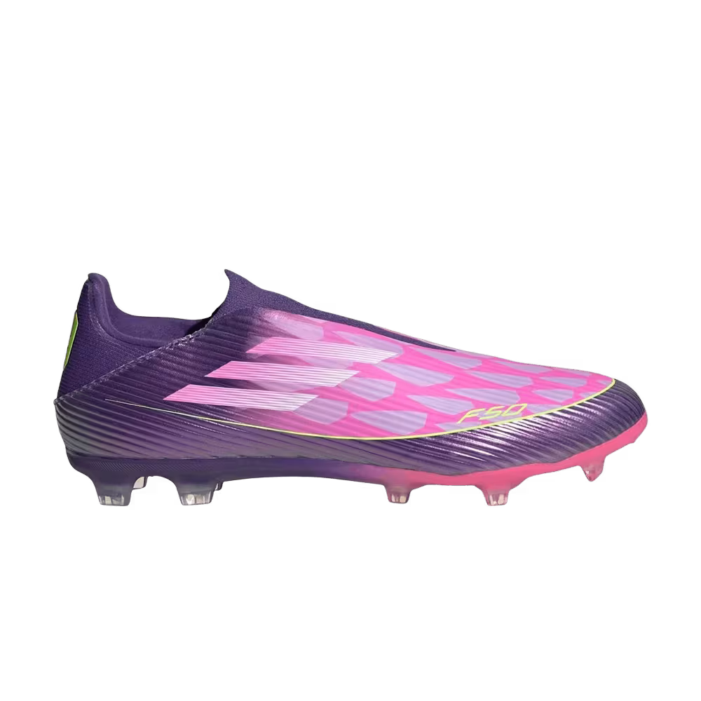 Lamine Yamal x adidas F50 League Laceless FG/MG Purple White Lucid Lemon