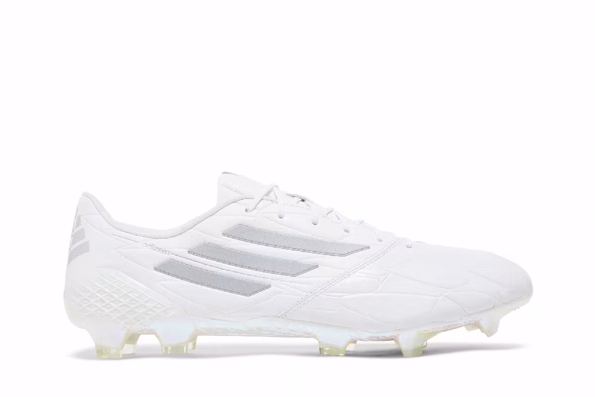 adidas Adizero F50 4 Leather FG White Silver Metallic, view 2