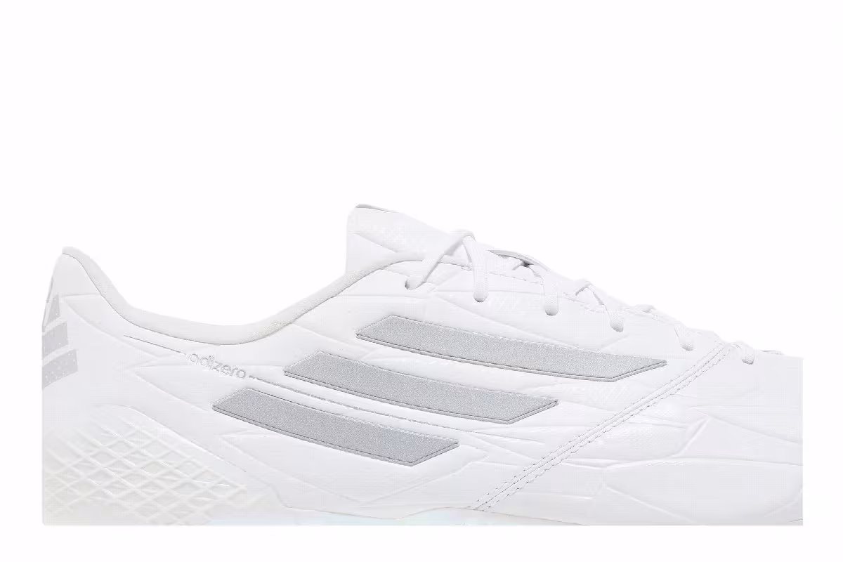 adidas Adizero F50 4 Leather FG White Silver Metallic, view 3