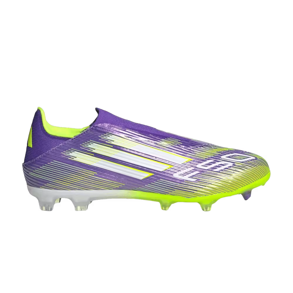 Adidas Adizero F50 League Laceless FG MG Purple Rush Lucid Lemon