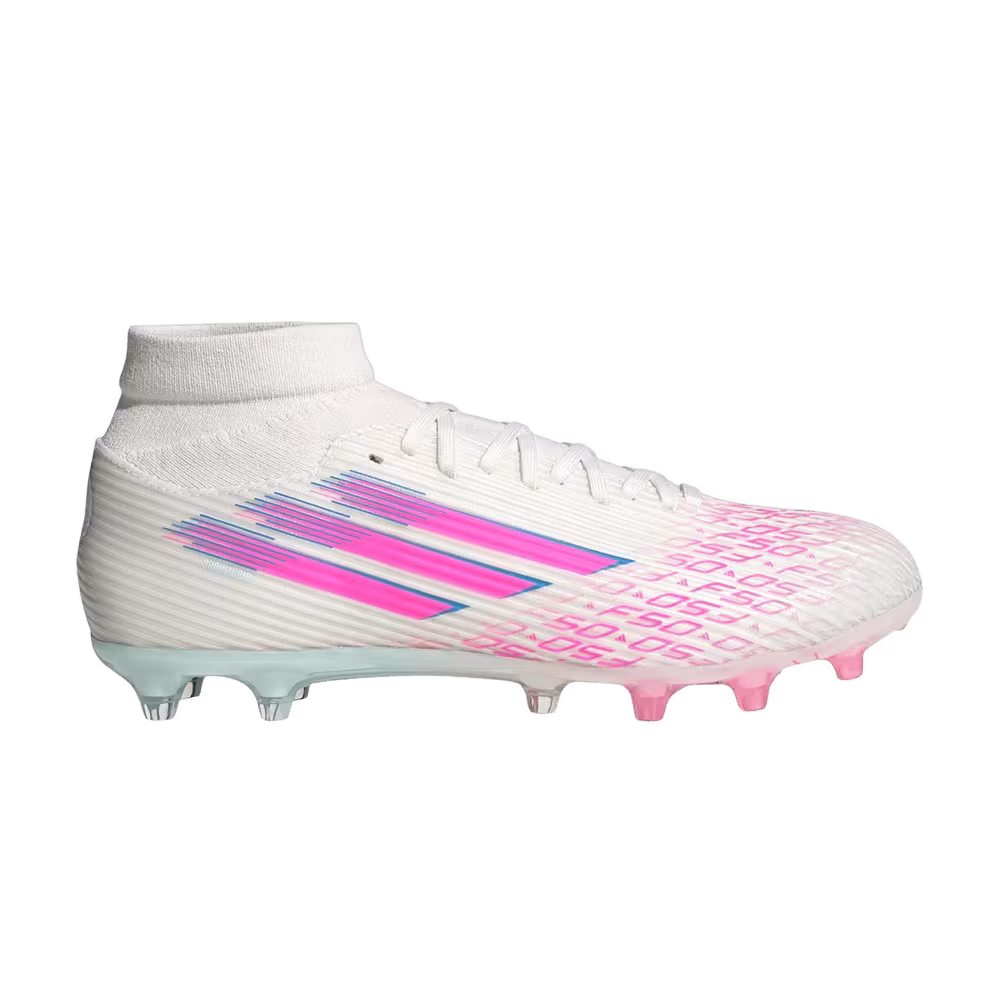 adidas Women's Adizero F50 League Mid FG MG Sparkfusion White Lucid Pink