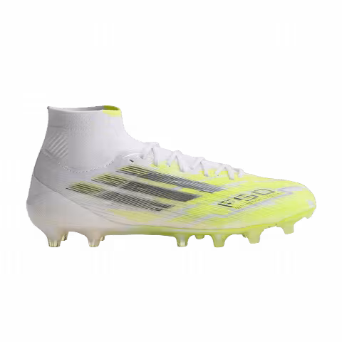 adidas Wmns F50 Sparkfusion Elite Mid FG AG 'Cloud White Iron Metallic Hi-Res Yellow'