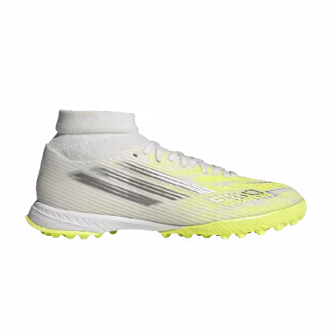 adidas Wmns F50 Sparkfusion League MidTurf 'Cloud White Iron Metallic Hi-Res Yellow'