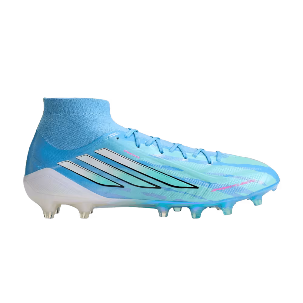 Trinity Rodman x adidas Women's F50 Sparkfusion Elite Mid FG AG Semi Blue Burst Lucid Pink