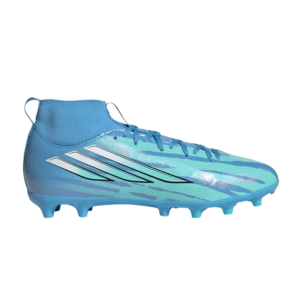 Trinity Rodman x adidas F50 Sparkfusion League Mid FG Big Kids Semi Blue Burst Lucid Pink