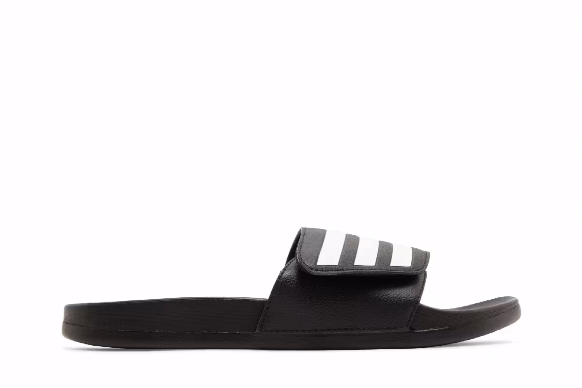 Adidas Adilette Comfort Adjustable Slide Black White, view 2