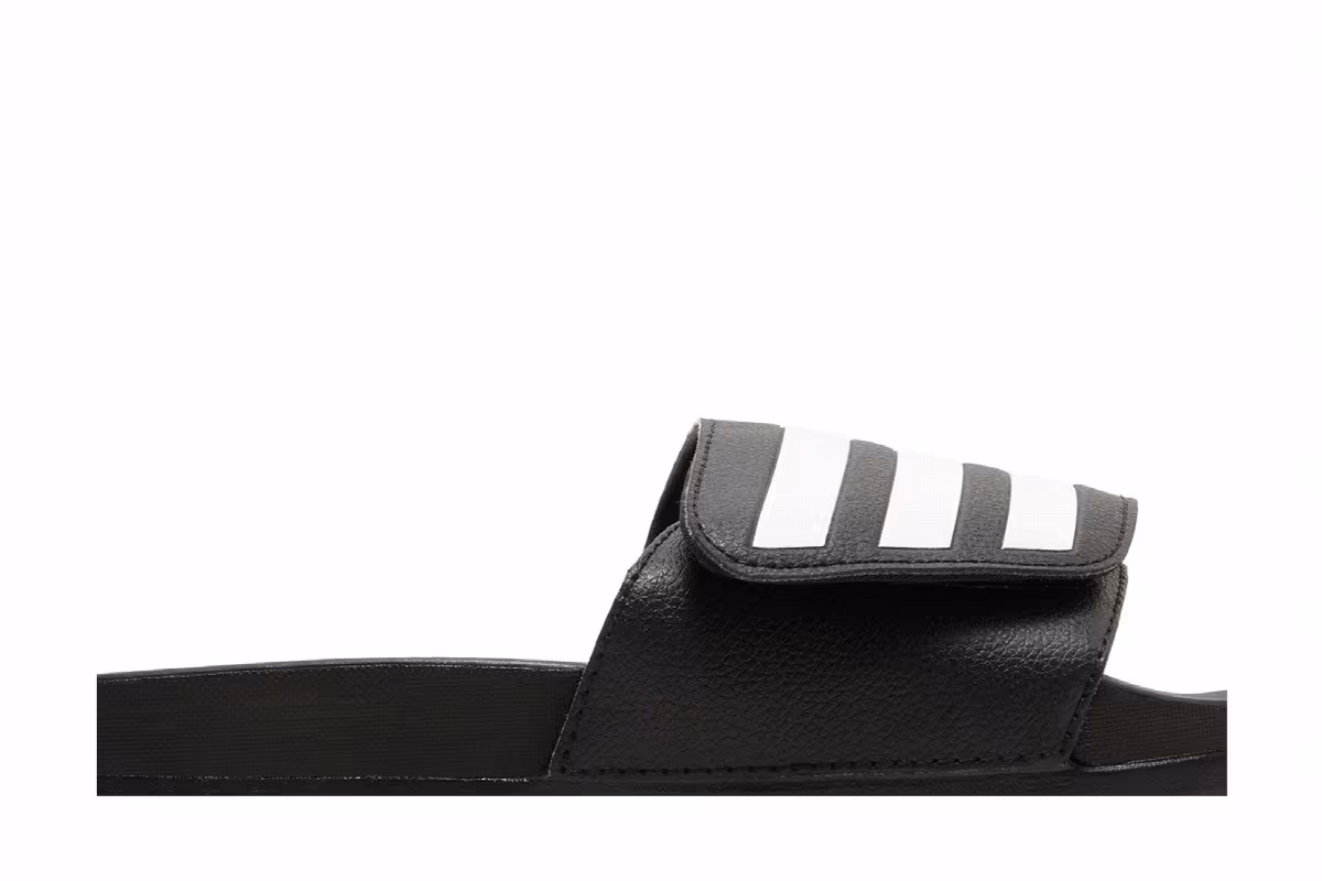 Adidas Adilette Comfort Adjustable Slide Black White, view 3