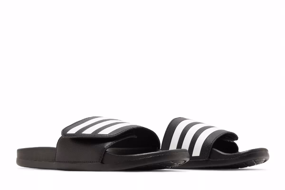 Adidas Adilette Comfort Adjustable Slide Black White, view 9