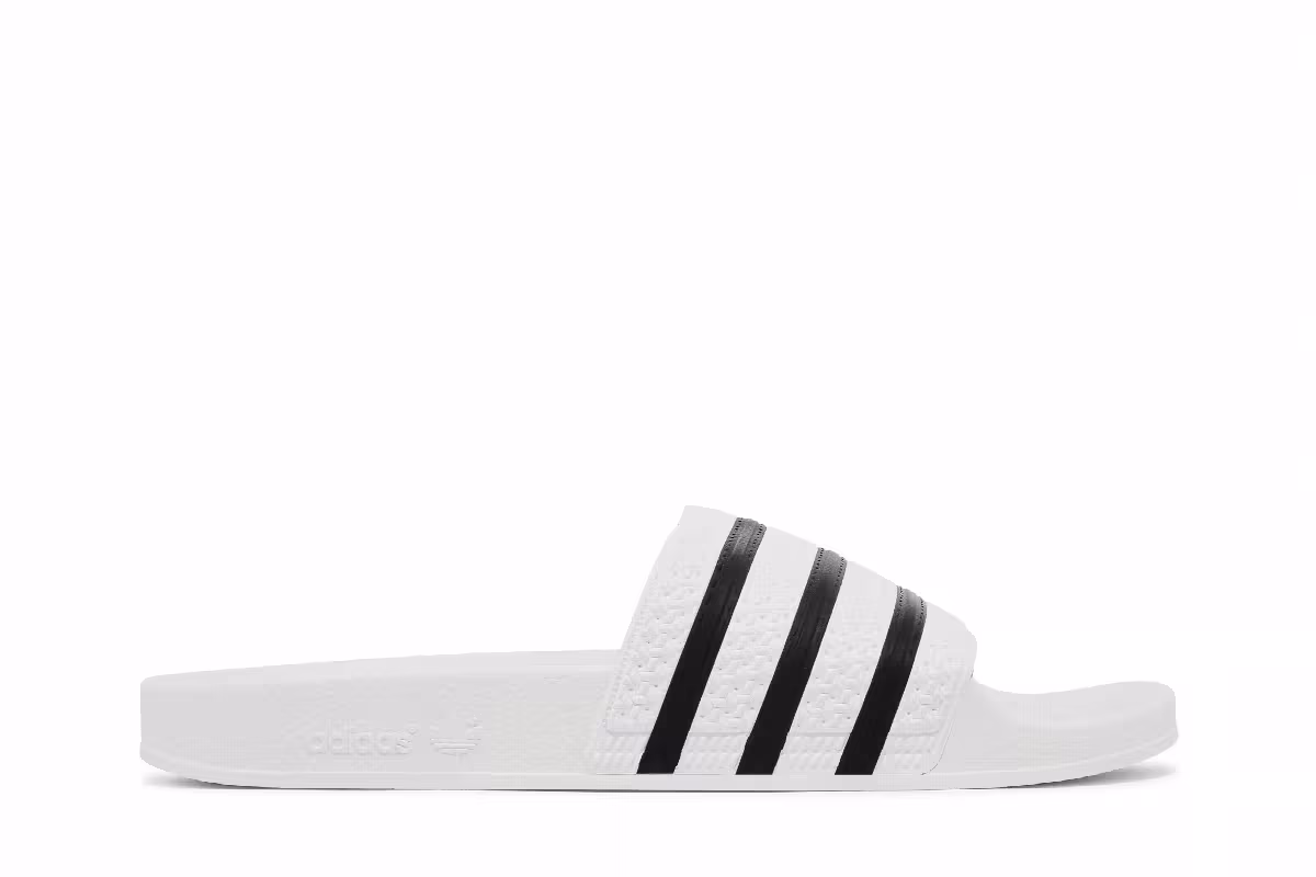 adidas Adilette Slide White Black, view 2
