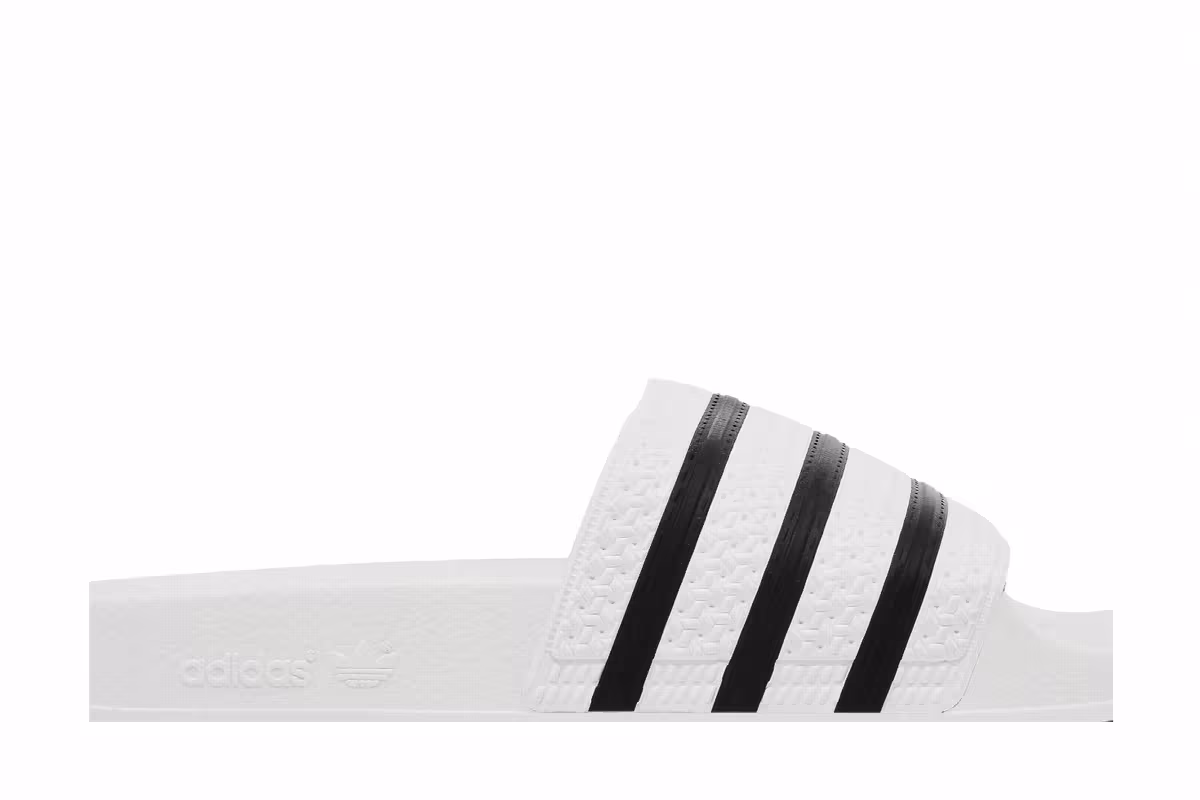 adidas Adilette Slide White Black, view 3