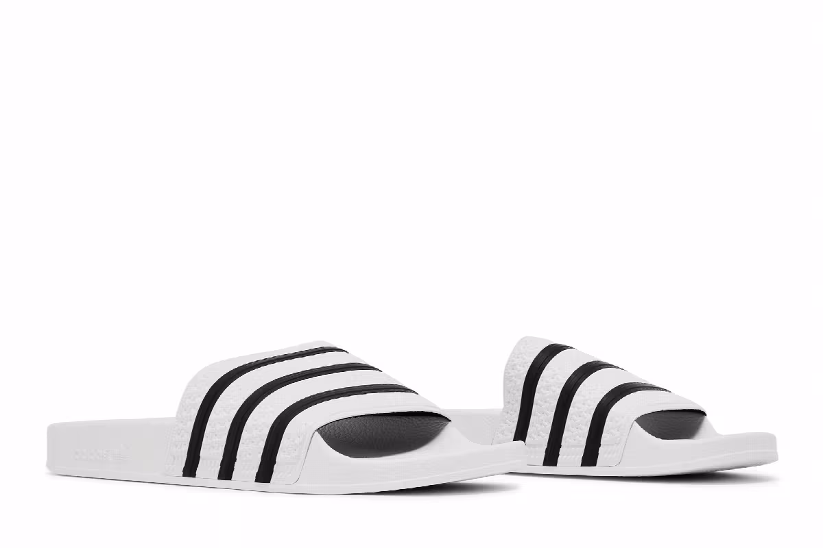 adidas Adilette Slide White Black, view 9