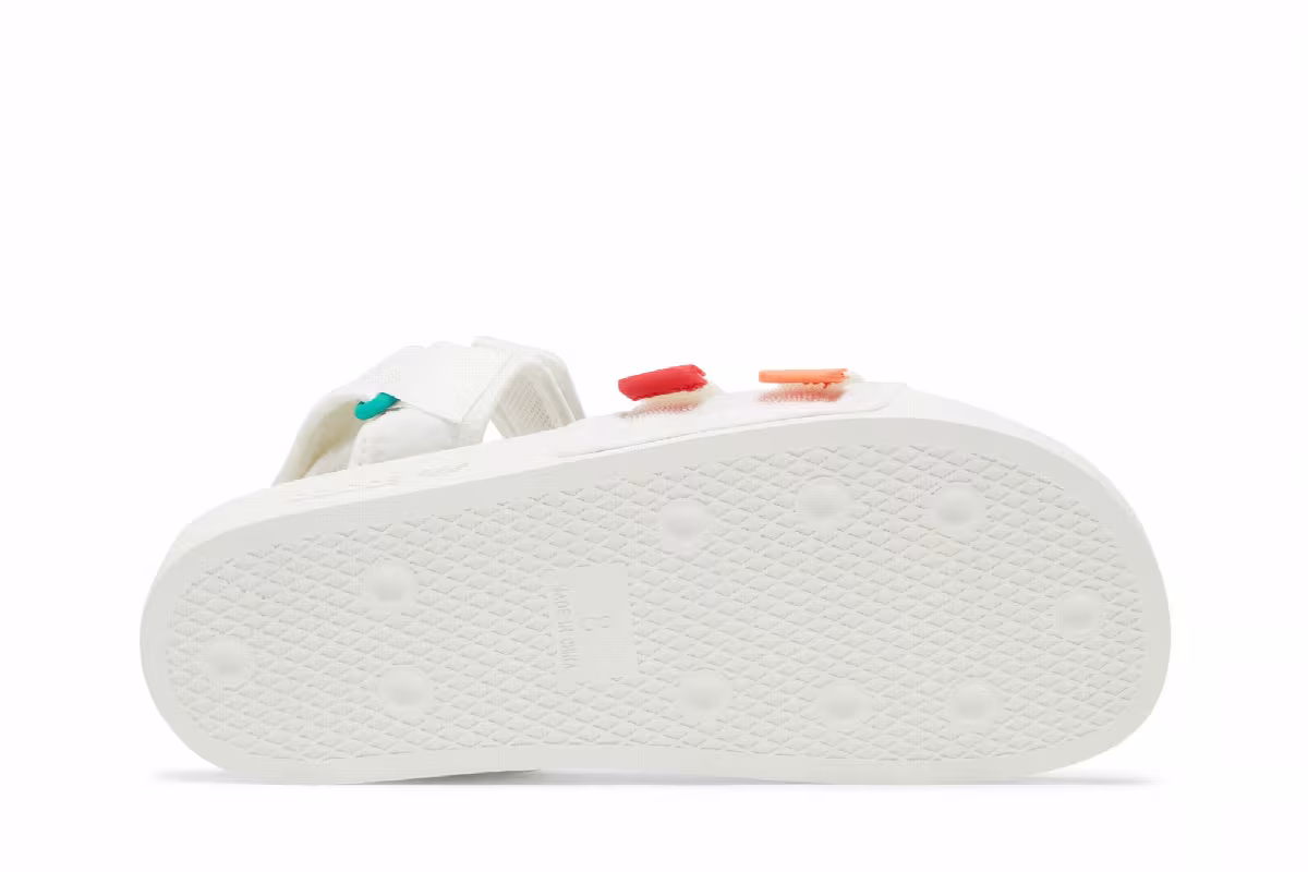 adidas Adilette Sandal 4.0 White Scarlet True Orange, view 5