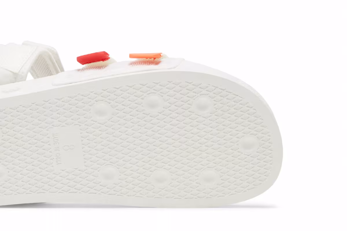 adidas Adilette Sandal 4.0 White Scarlet True Orange, view 6