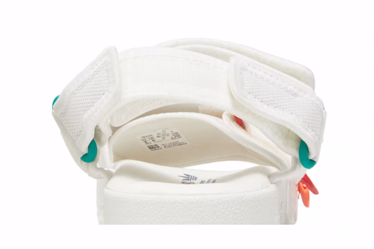 adidas Adilette Sandal 4.0 White Scarlet True Orange, view 8