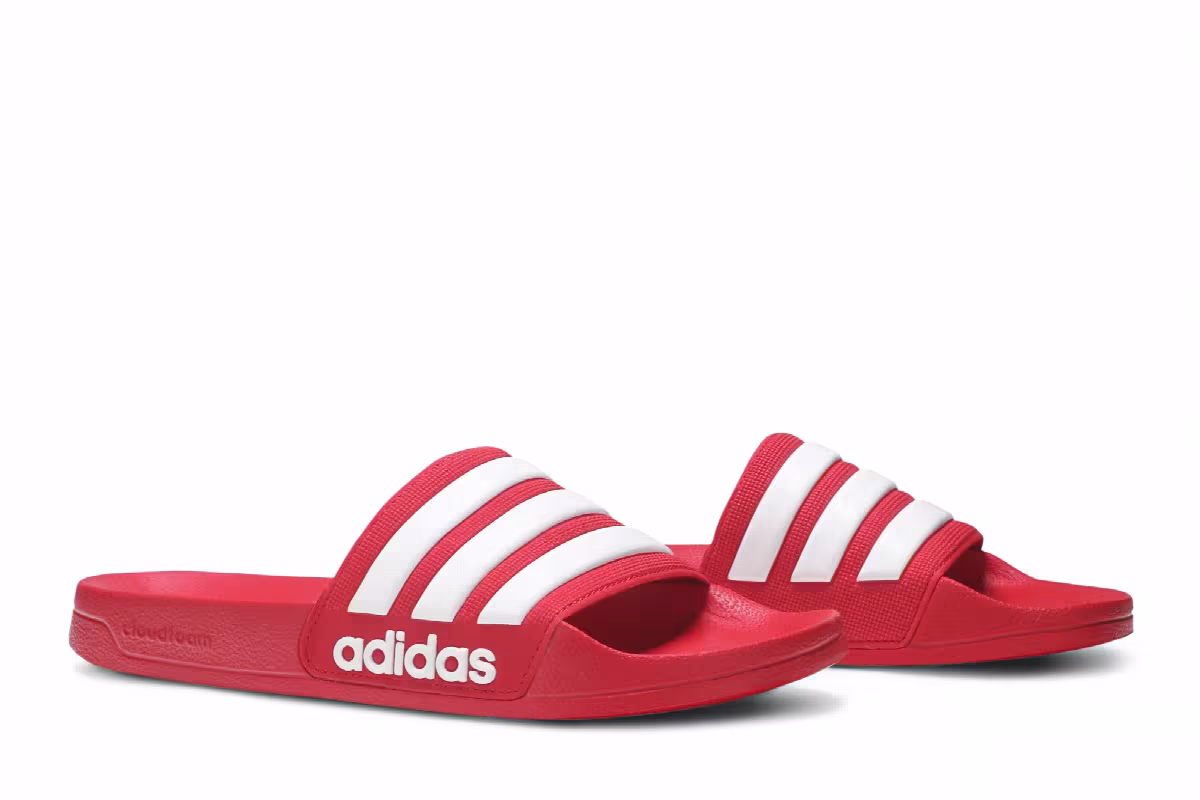 Adidas Adilette CloudFoam Slides Scarlet, view 9