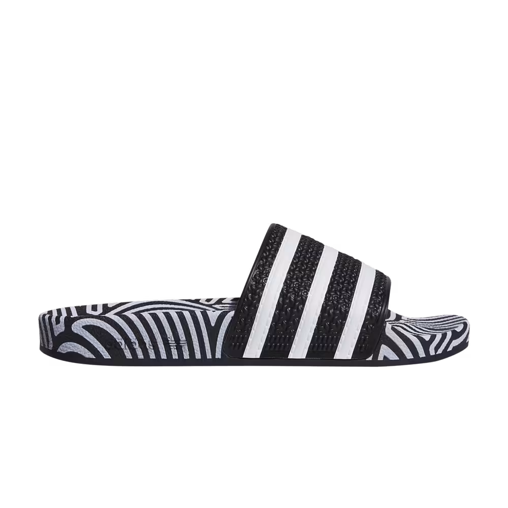 Hirocoledge x adidas Adilette Slides Takahashi Hiroko - Black White