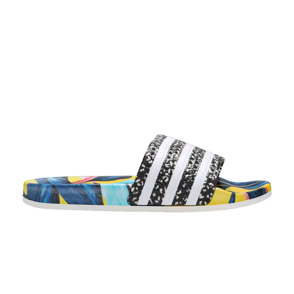 Adidas Women's Adilette Slides Tropical Leaf Print