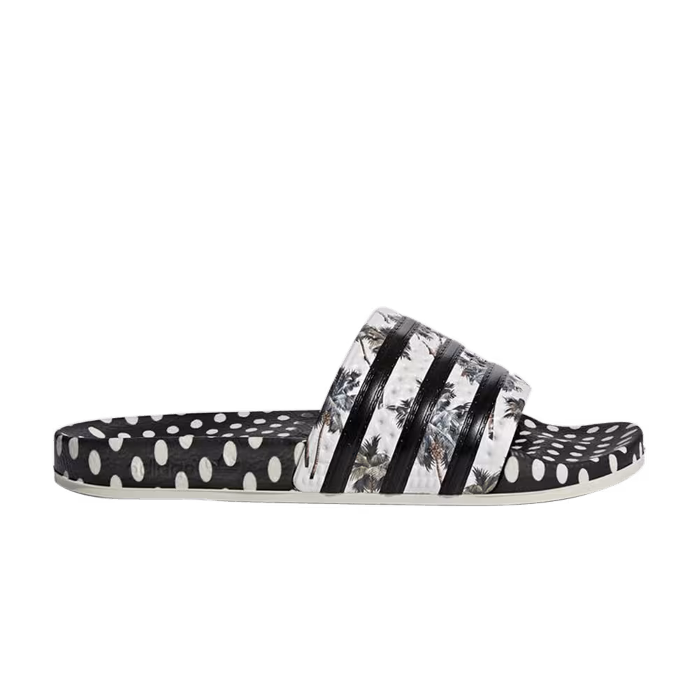 Adidas Women's Adilette Slide Black White Silver