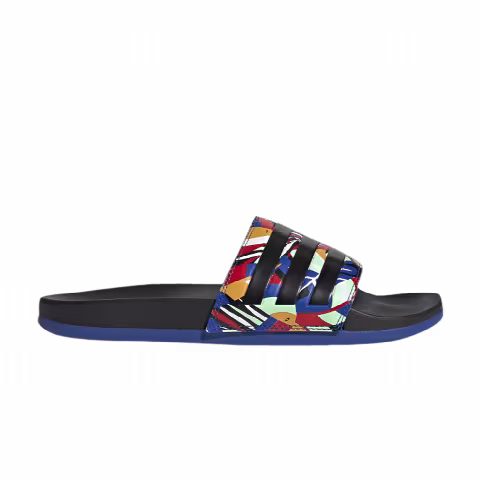 Adidas Wmns Adilette Comfort 'Farm Rio Prints - Black Royal Blue'