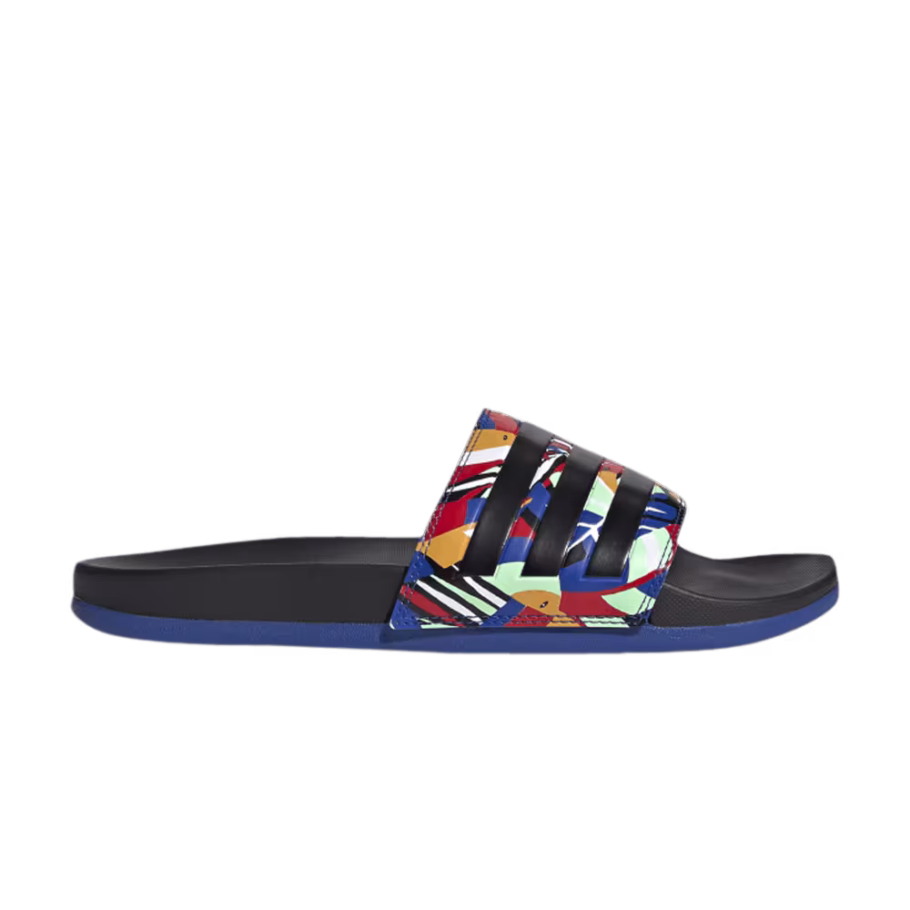Adidas Women's Adilette Comfort Farm Rio Prints - Black Royal Blue