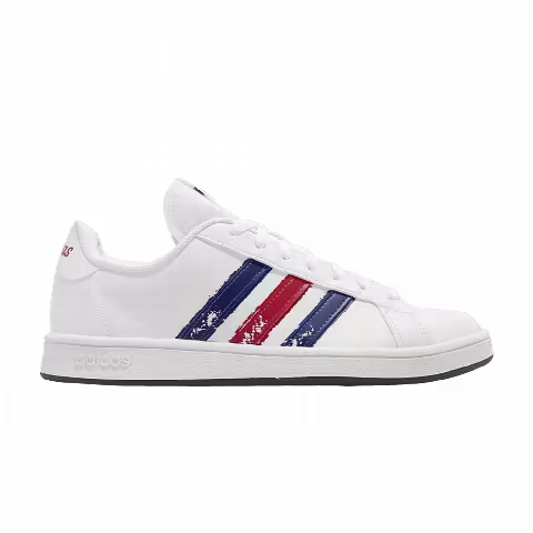 Adidas Grand Court Base Beyond 'Paint Stroke - White Royal Scarlet'