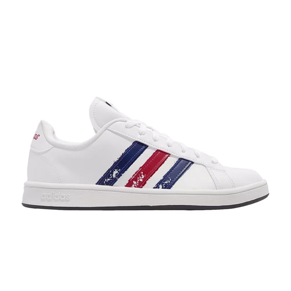Adidas Grand Court Base Beyond Paint Stroke - White Royal Scarlet