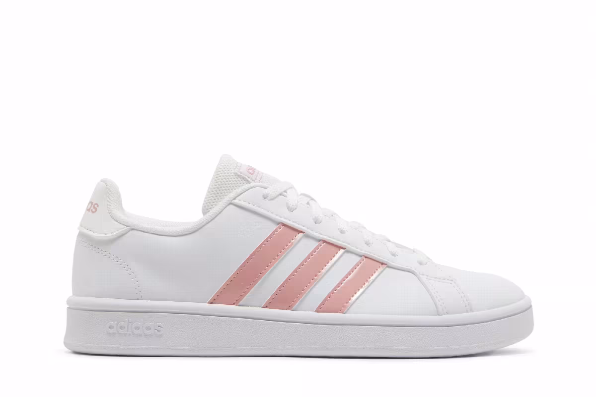 Adidas Women's Grand Court Base White Glow Pink, view 2