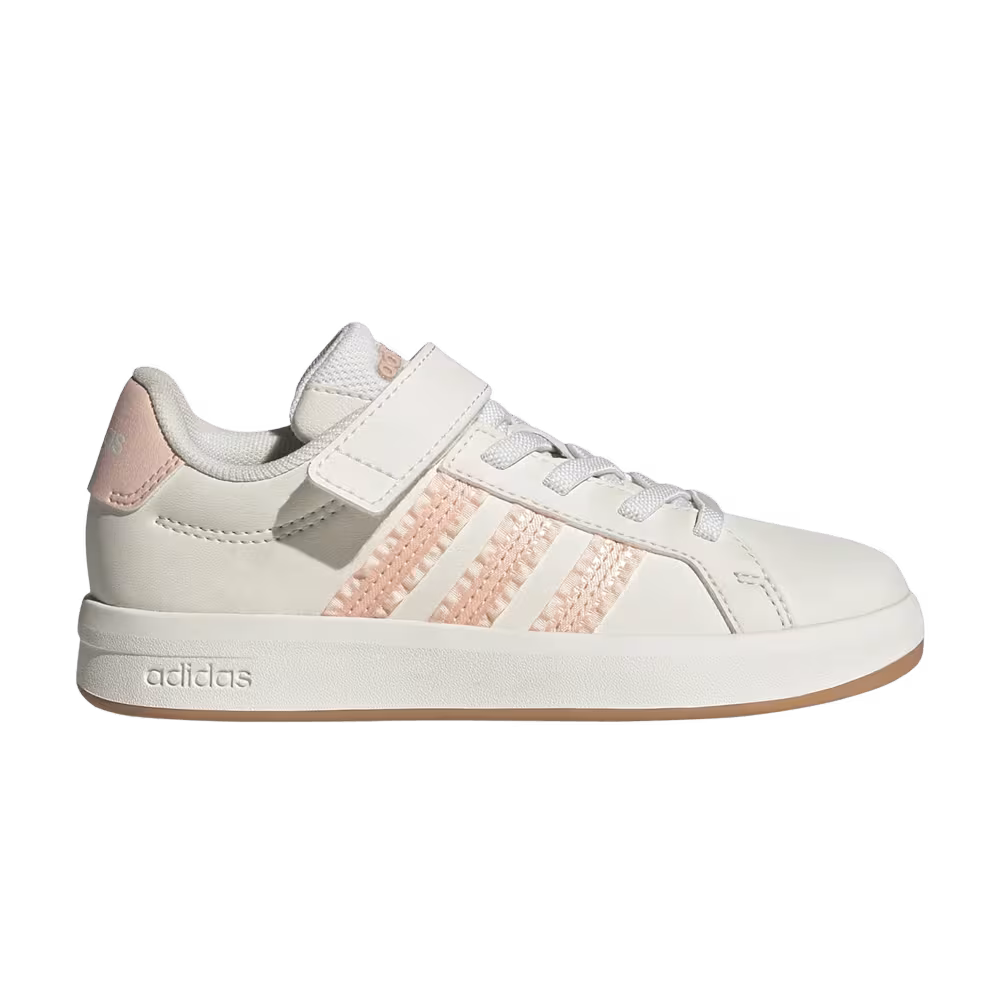 adidas Grand Court 3.0 Little Kid Core White Blush Pink Gum