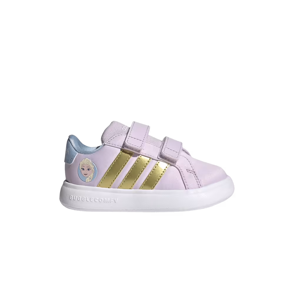 Frozen x adidas Grand Court 3.0 Toddler Ice Lavender Gold Metallic
