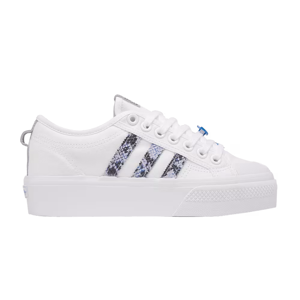 Adidas Women's Nizza Platform Snakeskin - White Focus Blue