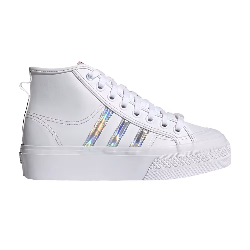 Adidas Women's Nizza Platform Mid White Iridescent