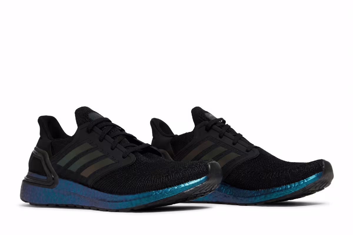 adidas UltraBoost 20 Black Signal Cyan, view 9