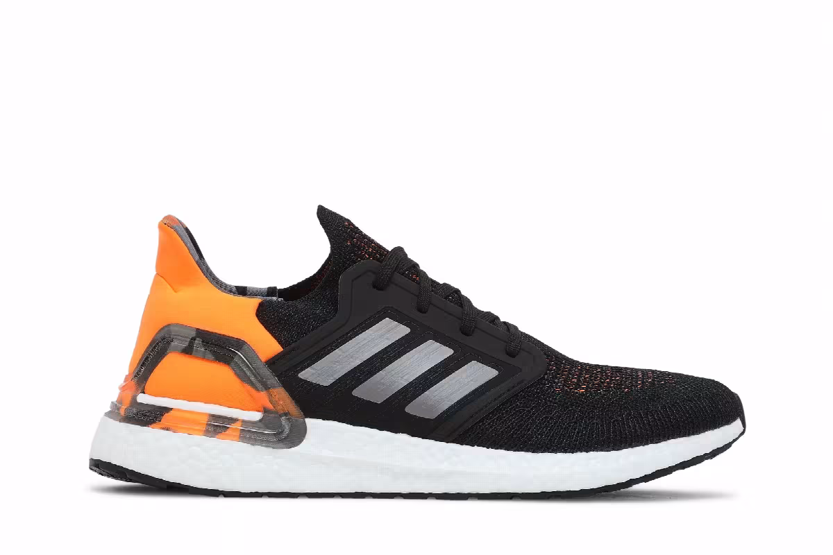 adidas UltraBoost 20 Black Signal Orange, view 2