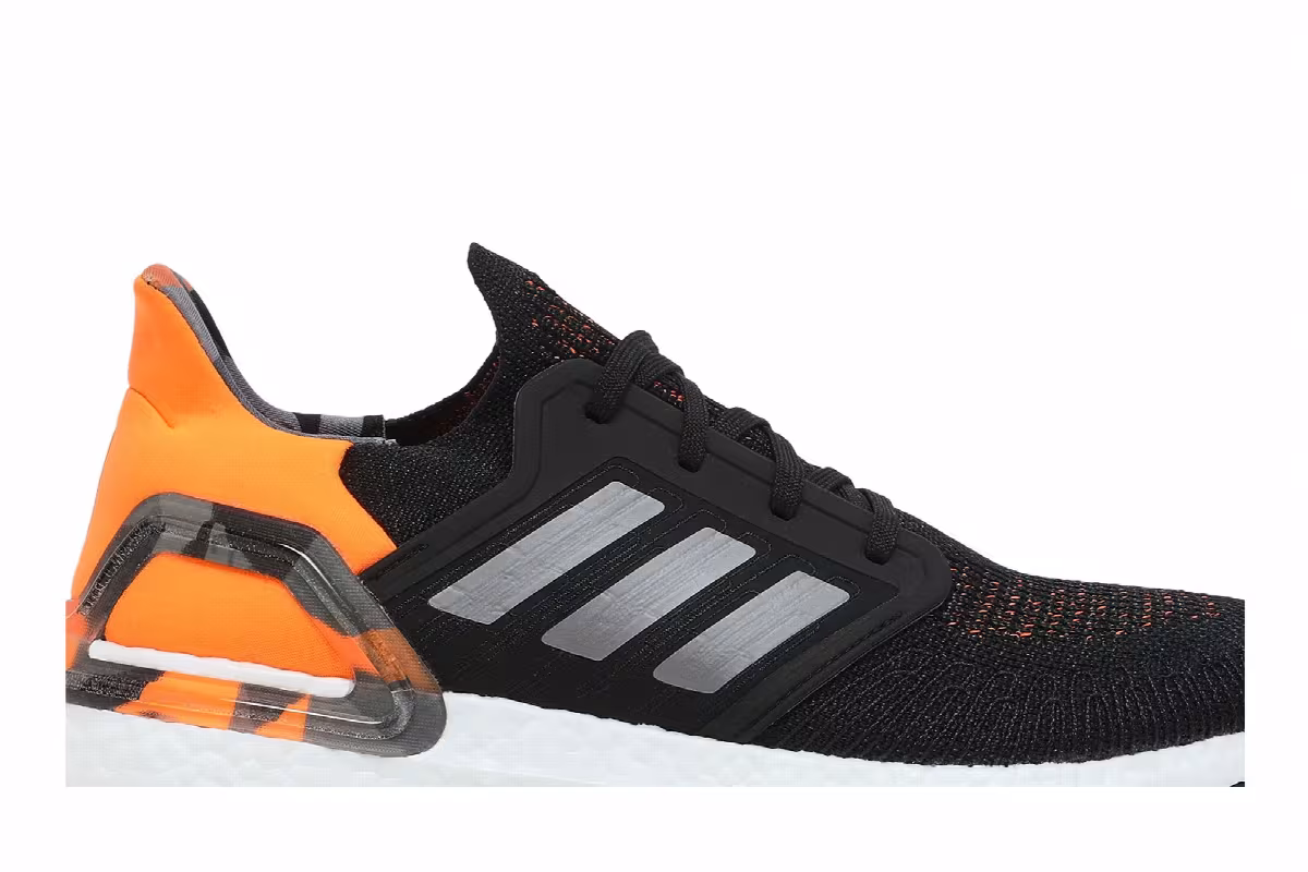 adidas UltraBoost 20 Black Signal Orange, view 3