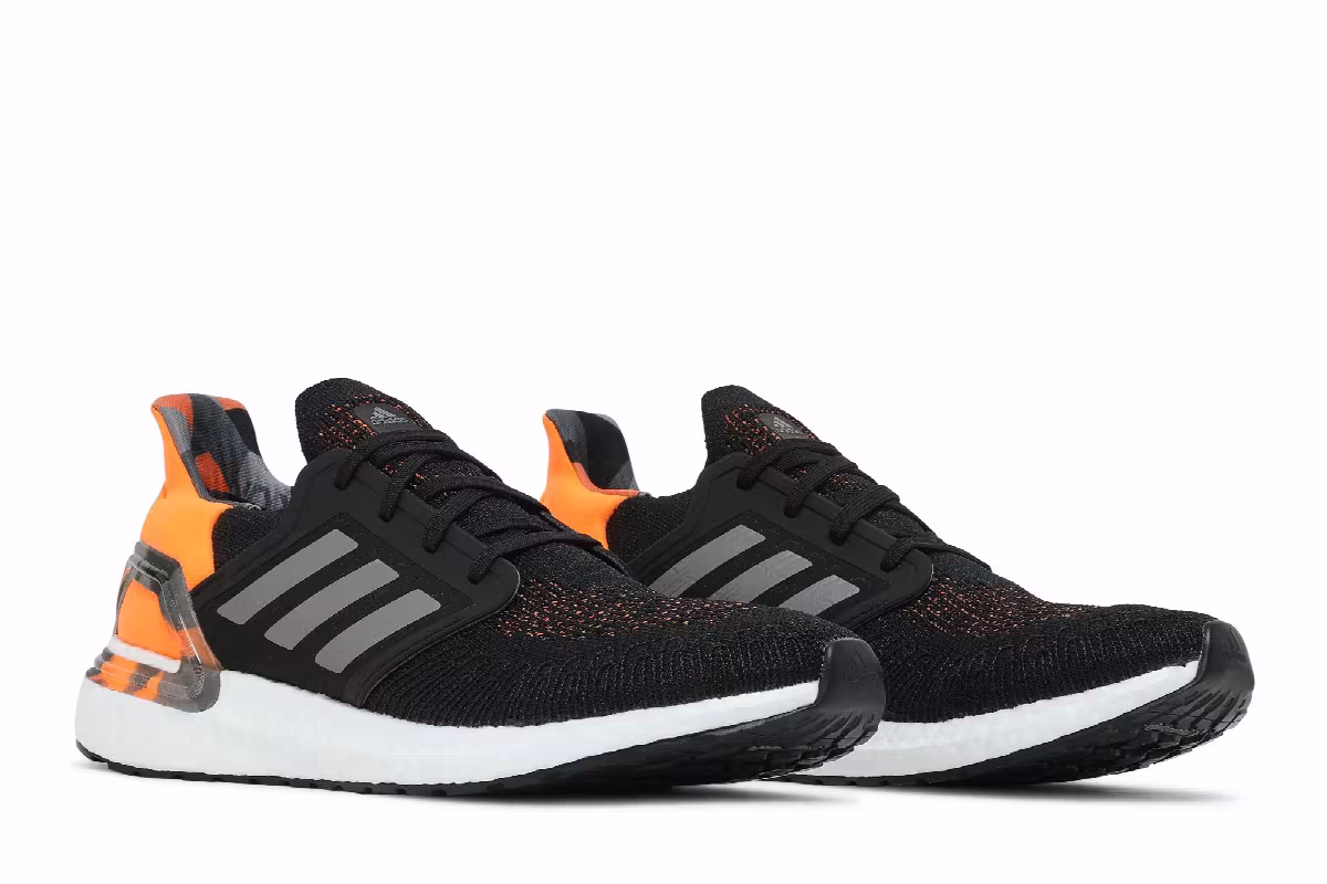 adidas UltraBoost 20 Black Signal Orange, view 9