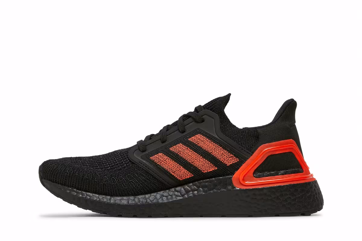Adidas UltraBoost 20 Black Solar Red, view 4