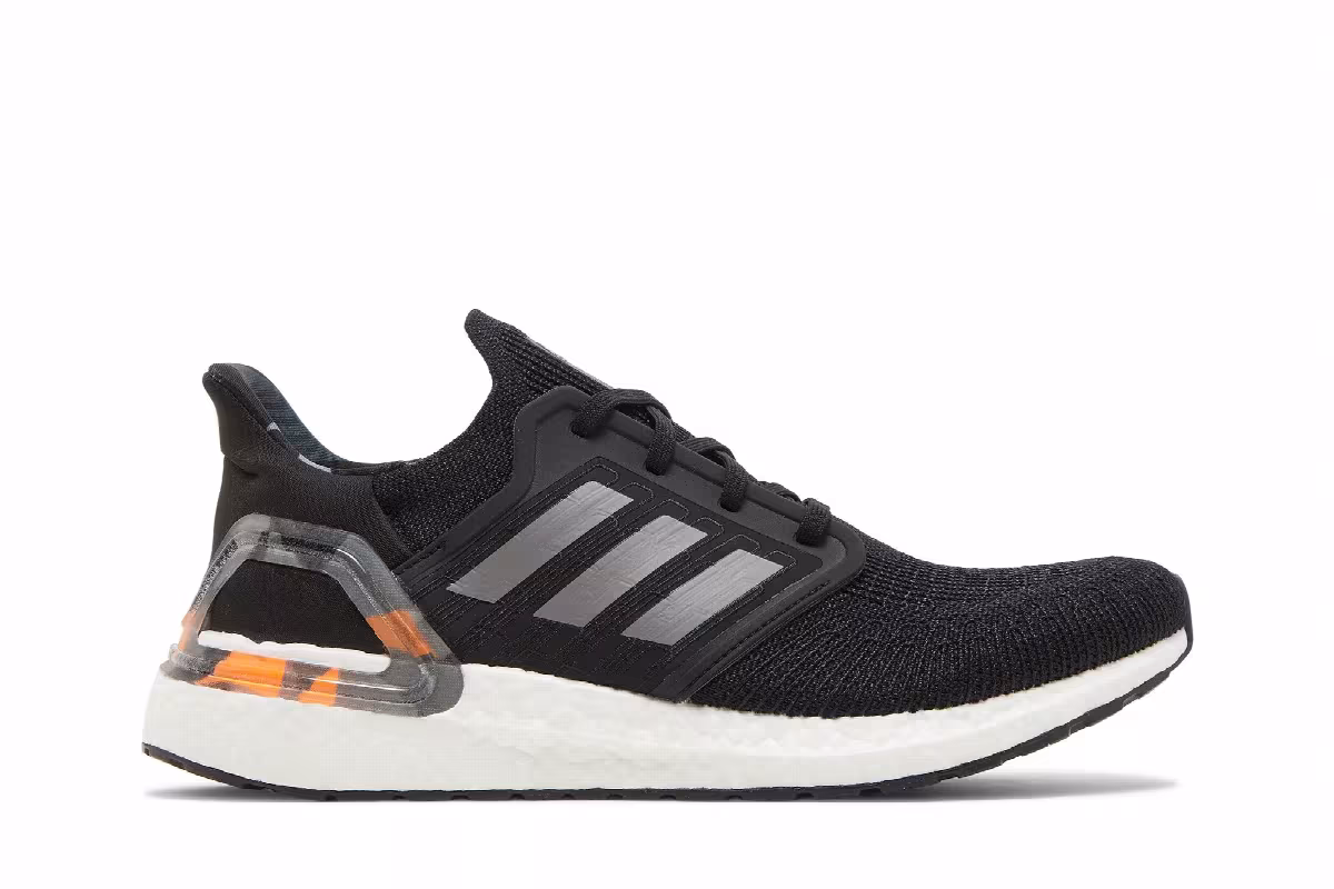 Adidas UltraBoost 20 Black Signal Orange Camo, view 2